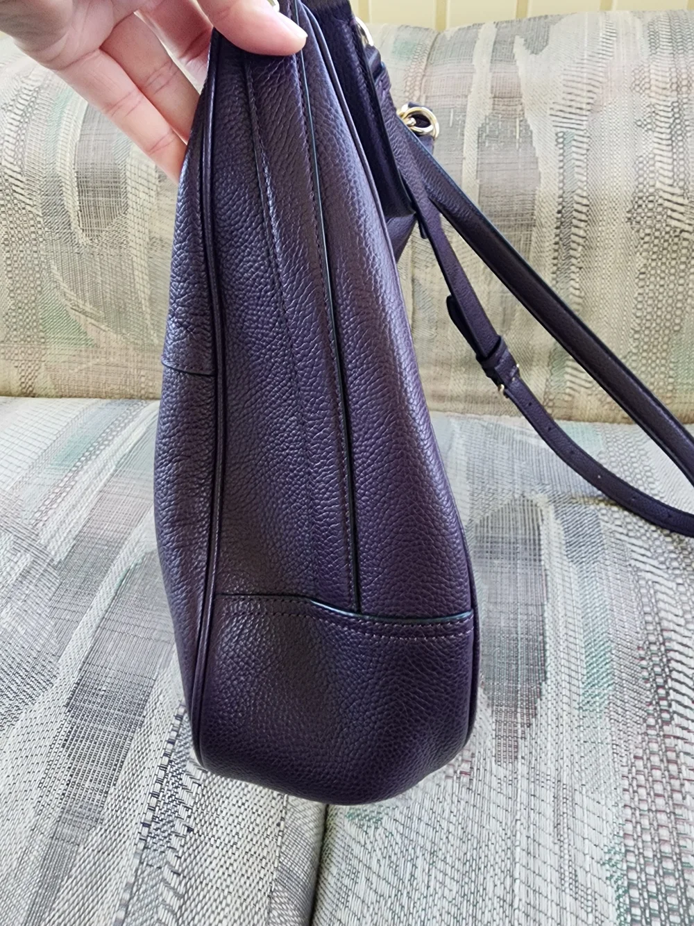 Coach Harley Purple Leather Hobo Bag